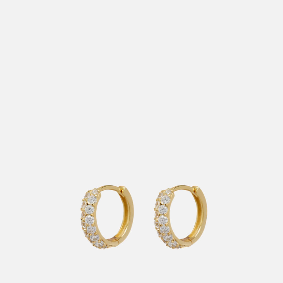 Luv AJ Pavé Gold-Plated Crystal Baby Earrings