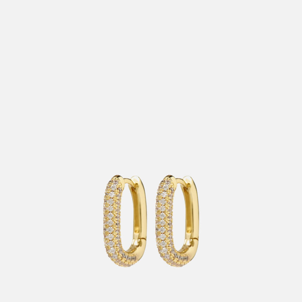 Luv AJ Pavé Chain Gold-Plated Crystals Earrings