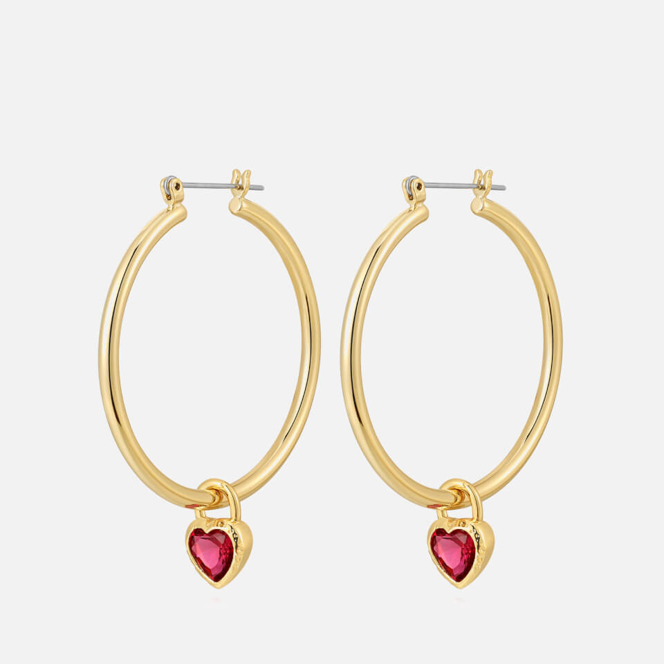 Luv AJ x For Love and Lemons Heart Gold-Plated Hoop Earrings