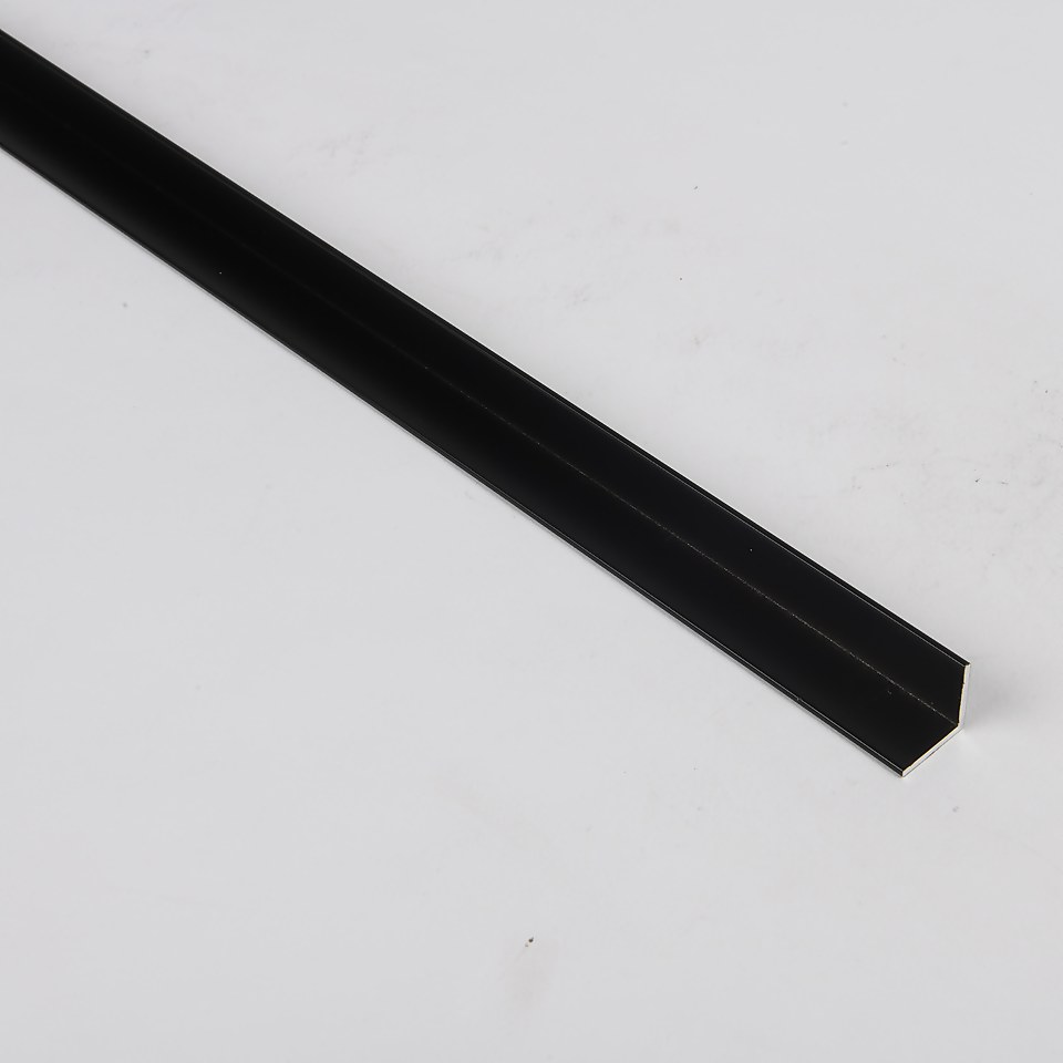 Equal Angle Matt Black Aluminium Profile 2m