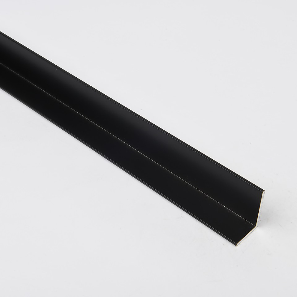 Unequal Angle Matt Black Aluminium Profile 2m