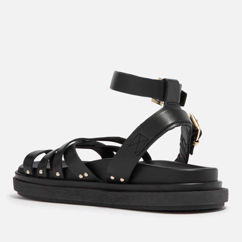 ALOHAS Women's Buckle Up Leather Sandals