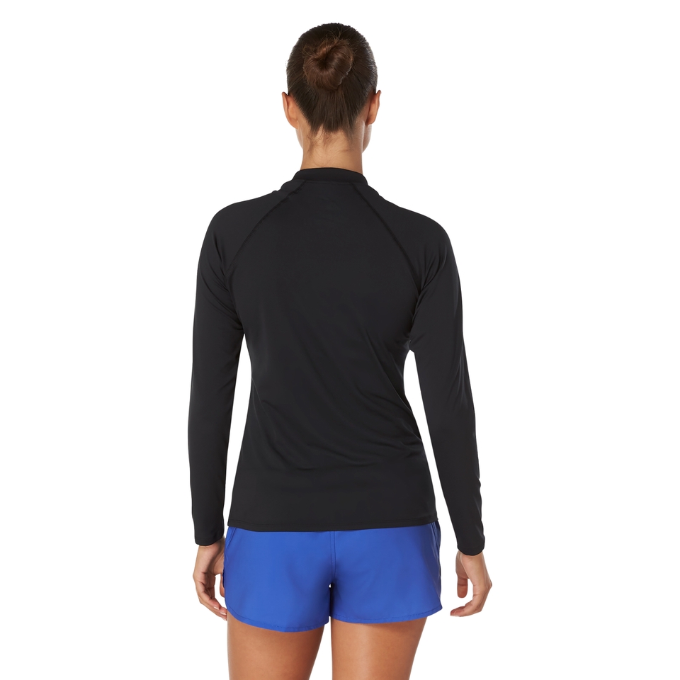 Women's Full Zip Rashguard Black