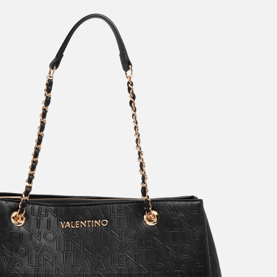 Valentino Relax Monogrammed Faux Leather Shopping Bag