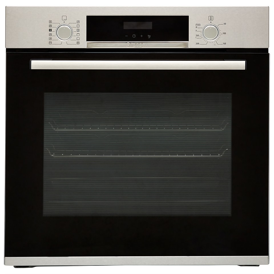 Bosch Series 4 HRS574BS0B Built In Electric Single Oven with added Steam Function - Brushed Steel