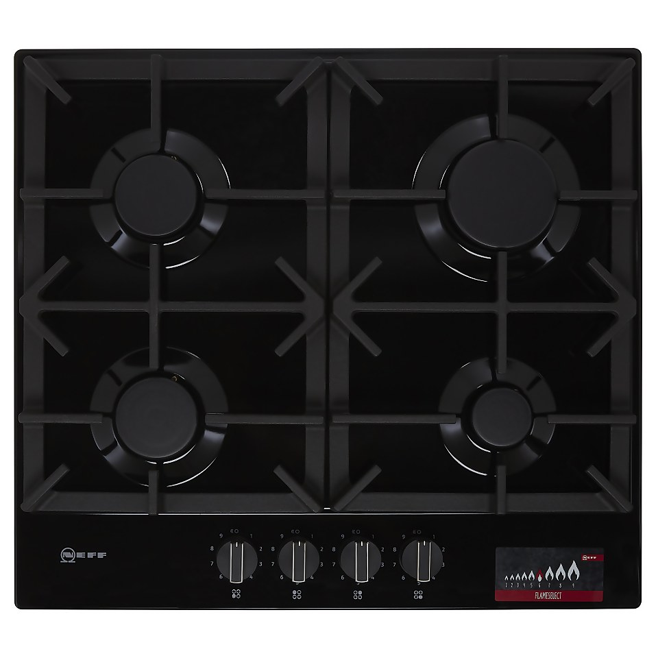 NEFF T26DS49S0 58cm Gas Hob Black Homebase