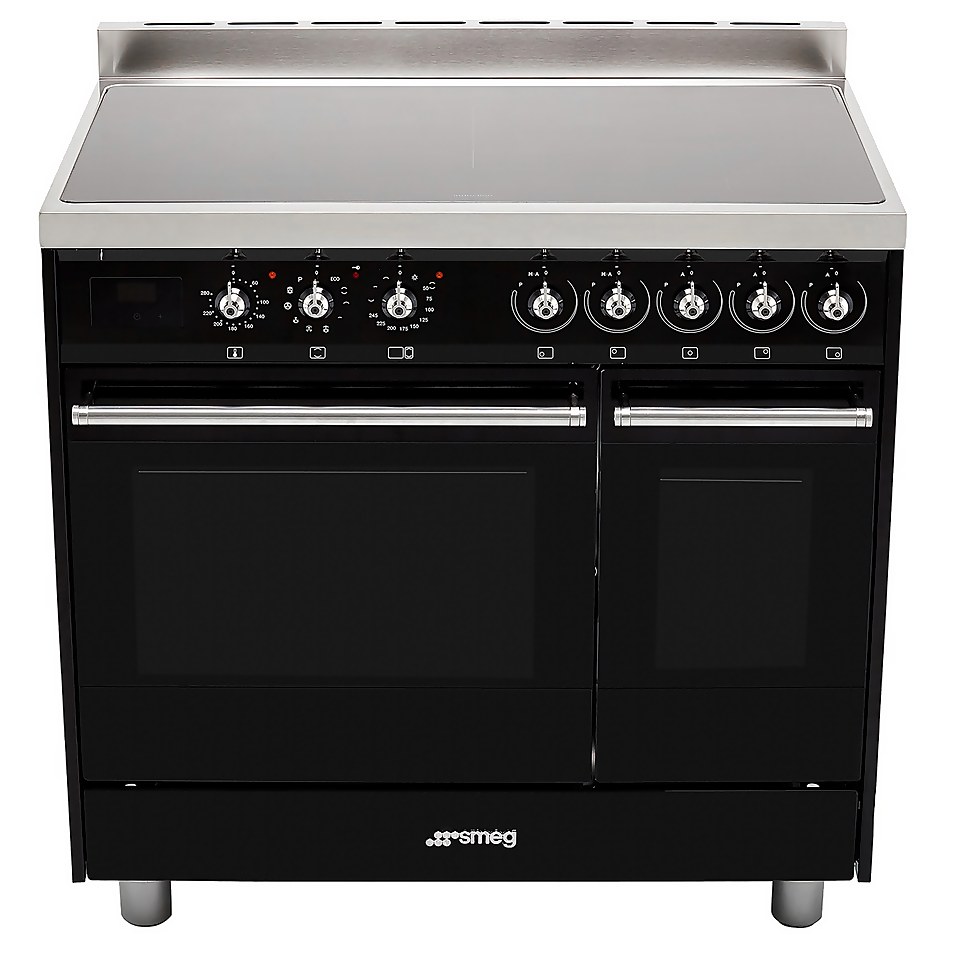 Smeg Classic C92IPBL9-1 Electric Range Cooker with Induction Hob - Black