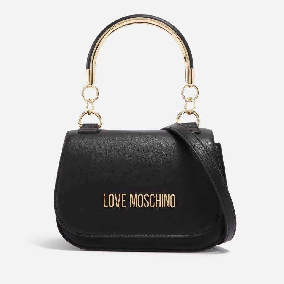 Love Moschino Metal Handle Mini Faux Leather Bag