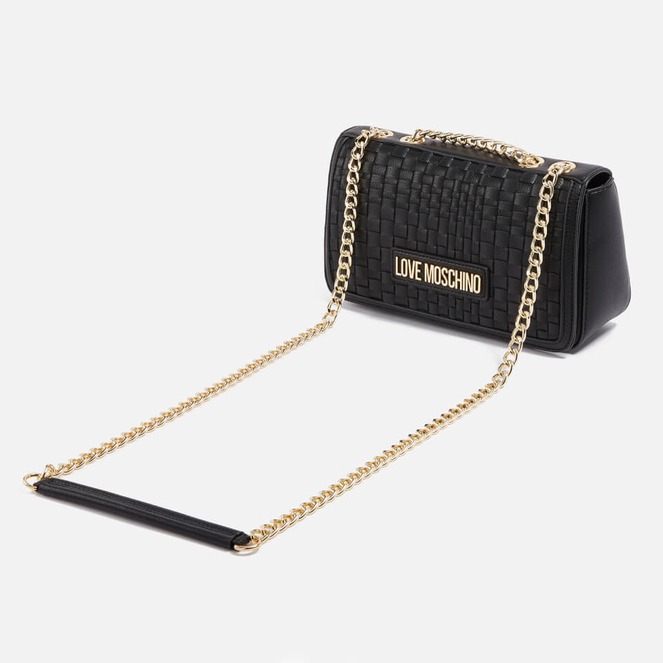 Love Moschino Woven Faux Leather Shoulder Bag