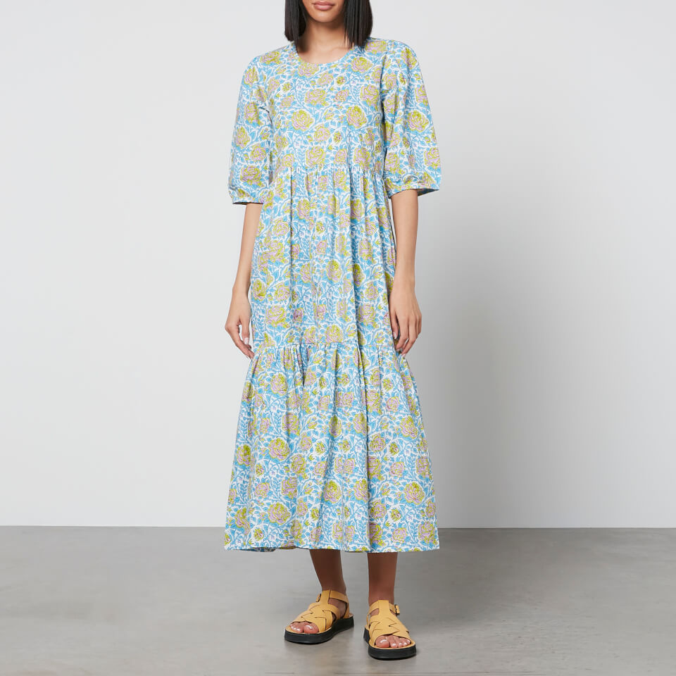 SZ Blockprints Gaia Dress - Camel Thick Stripes | Garmentory
