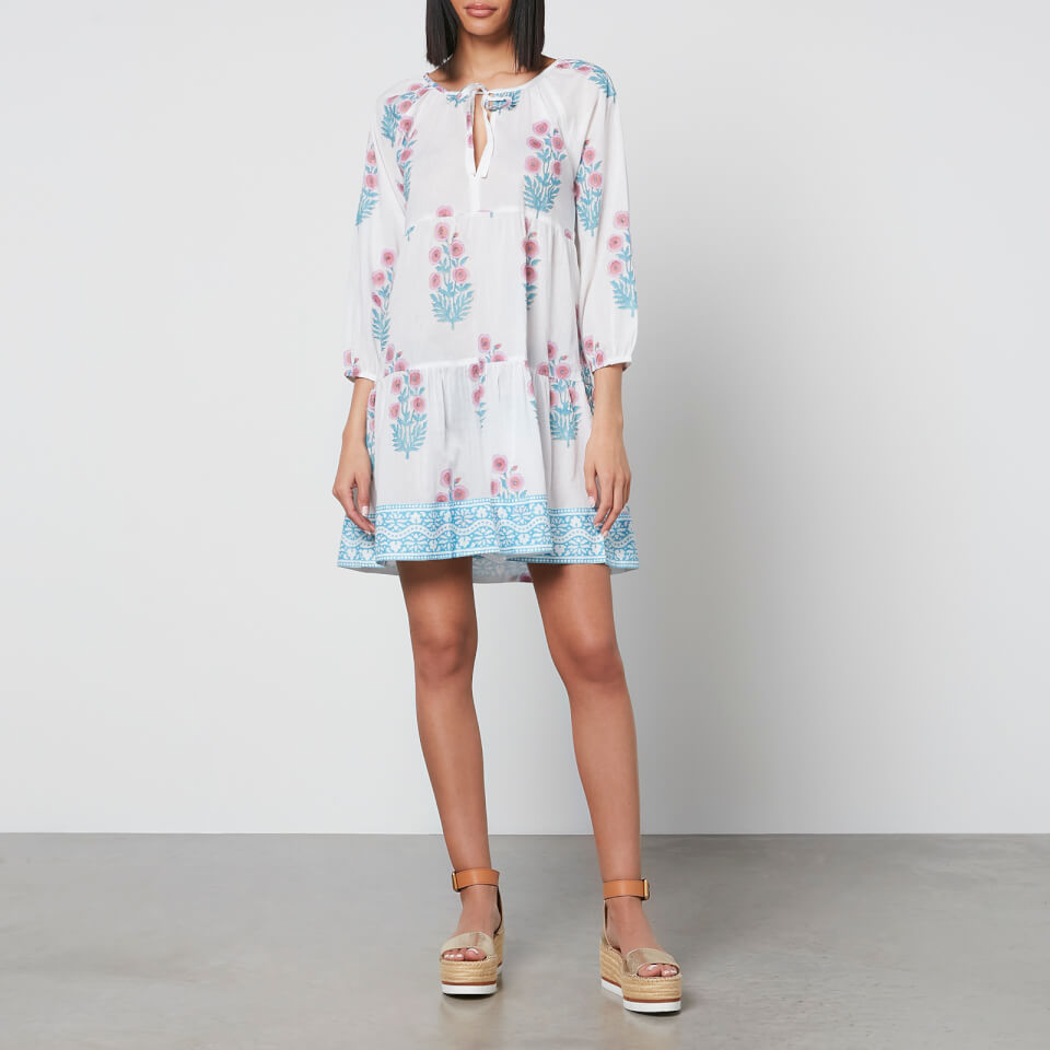 値頃 SZ Blockprints Priya Floral-Print Cotton-Gauze Dress - S トップス