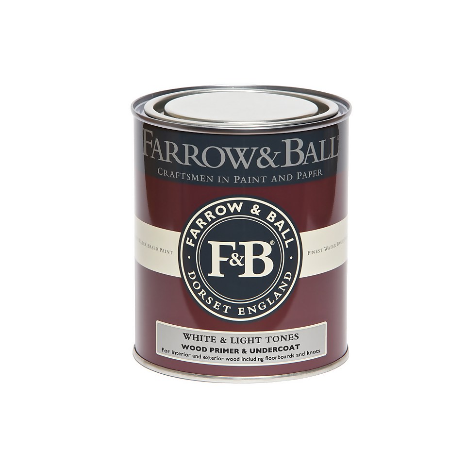 Farrow & Ball Primer Wood Primer & Undercoat White & Light Tones - 750ml