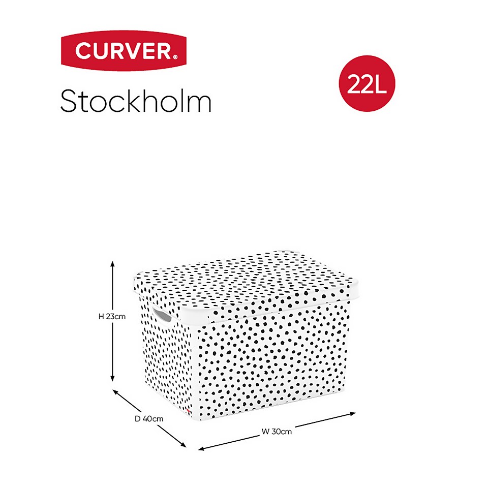 Curver Stockholm Dalmation Deco Storage Box - 22L