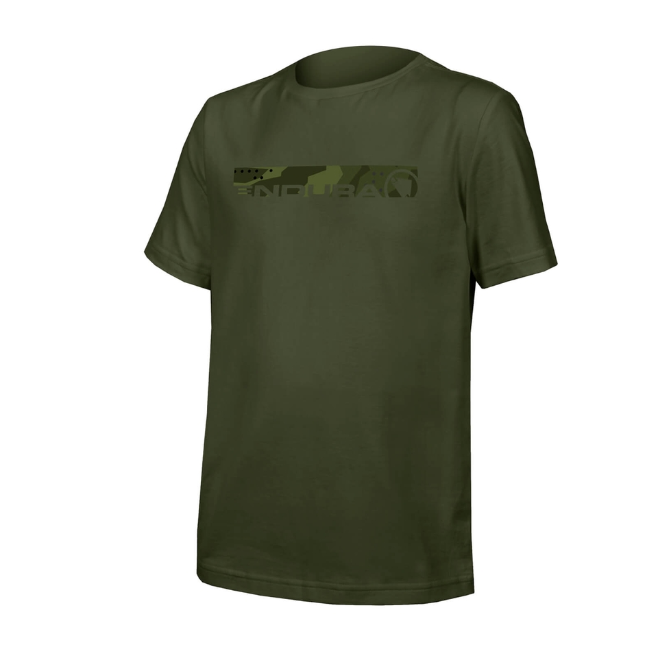 Kid's One Clan Organic Tee Camo - Olive Green