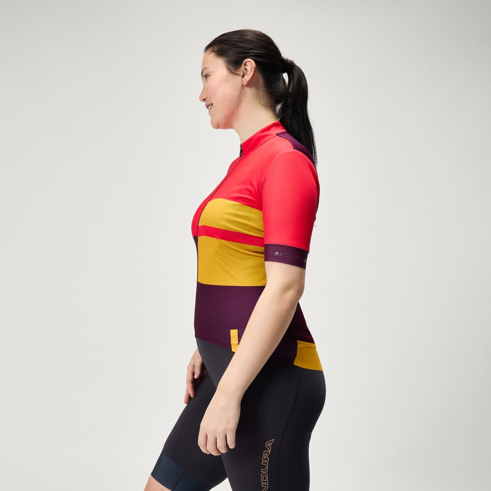 Women's FS260 Print S/S Jersey - Pomegranate