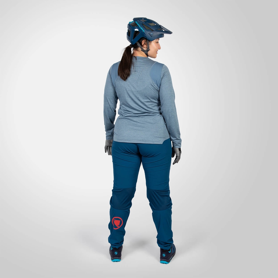 SingleTrack Trikot (langarm) für Damen - Stahlblau