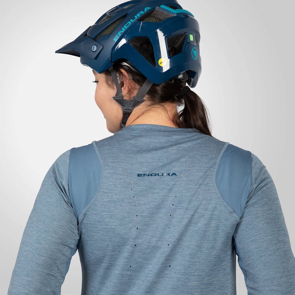 SingleTrack Trikot (langarm) für Damen - Stahlblau