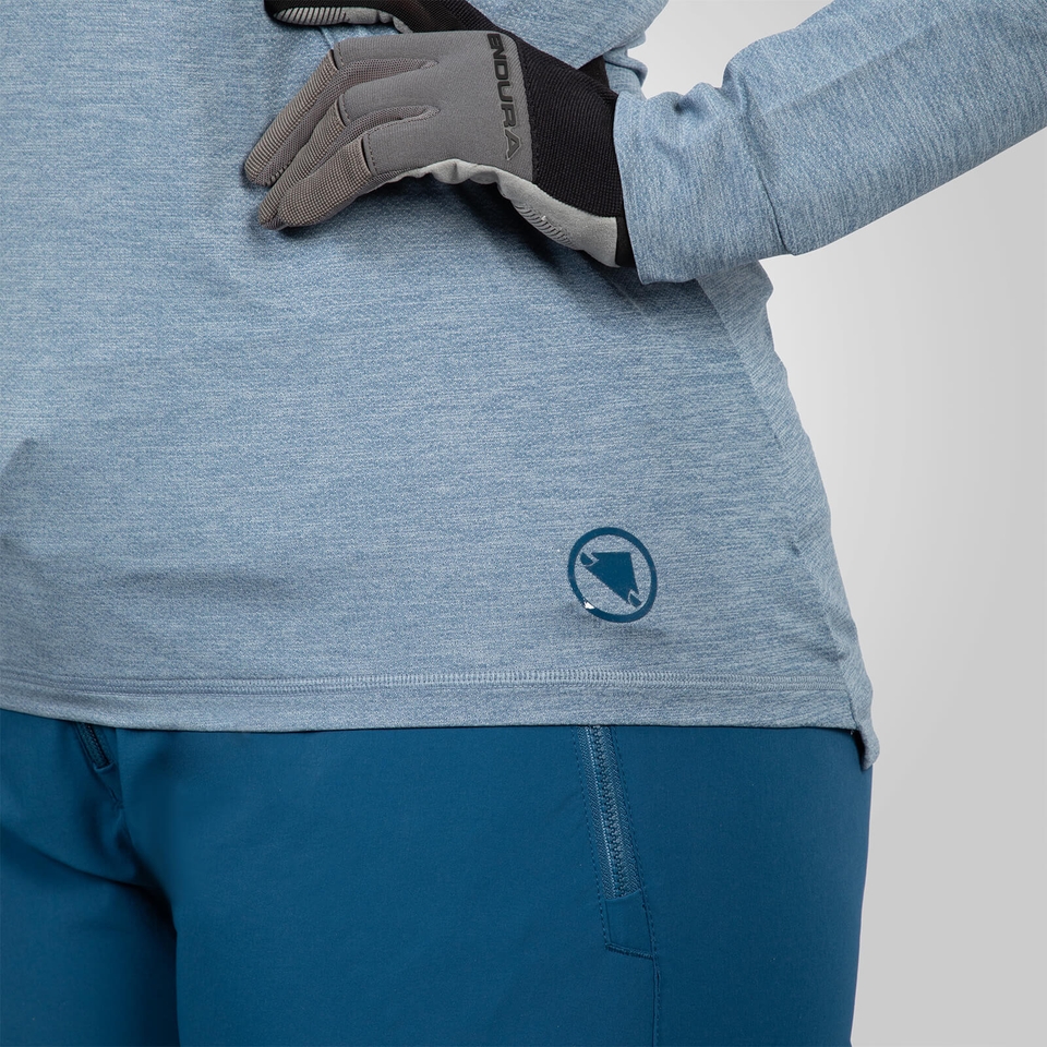SingleTrack Trikot (langarm) für Damen - Stahlblau