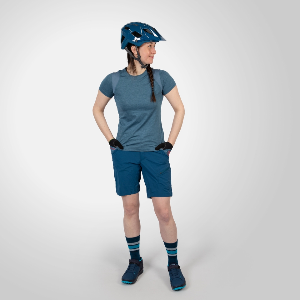SingleTrack Trikot (kurzarm) für Damen - Stahlblau