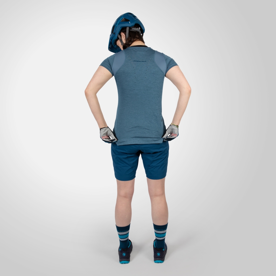 SingleTrack Trikot (kurzarm) für Damen - Stahlblau
