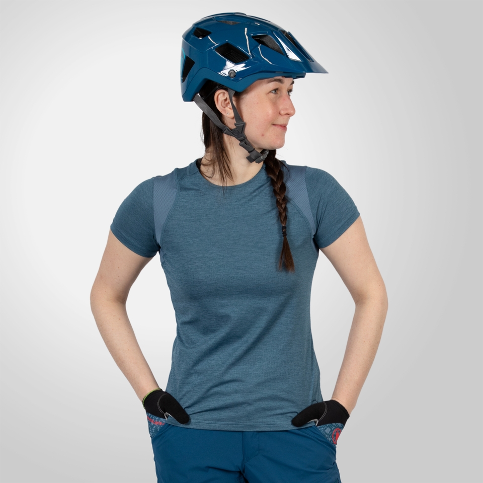SingleTrack Trikot (kurzarm) für Damen - Stahlblau