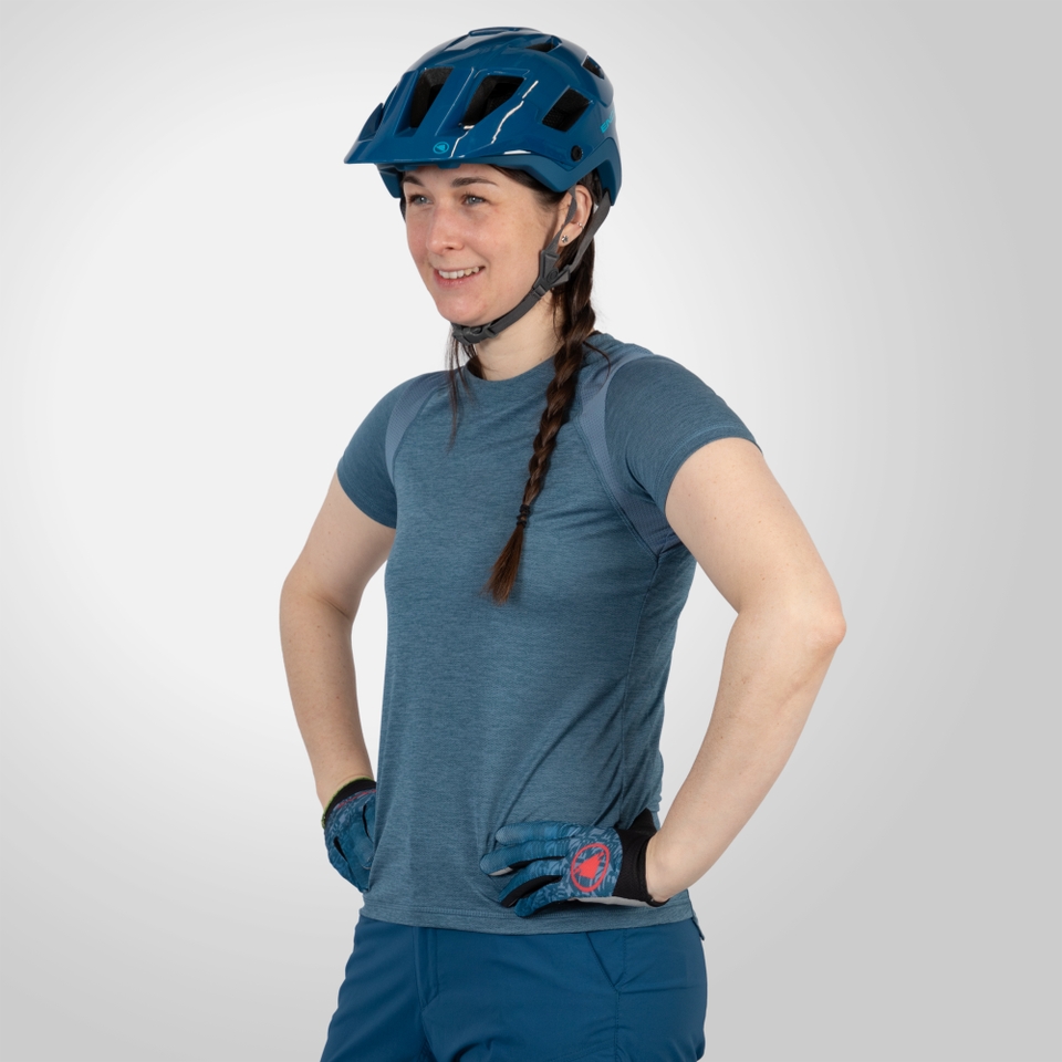 SingleTrack Trikot (kurzarm) für Damen - Stahlblau