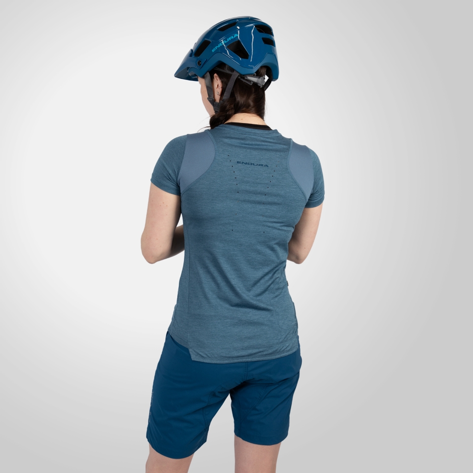 SingleTrack Trikot (kurzarm) für Damen - Stahlblau