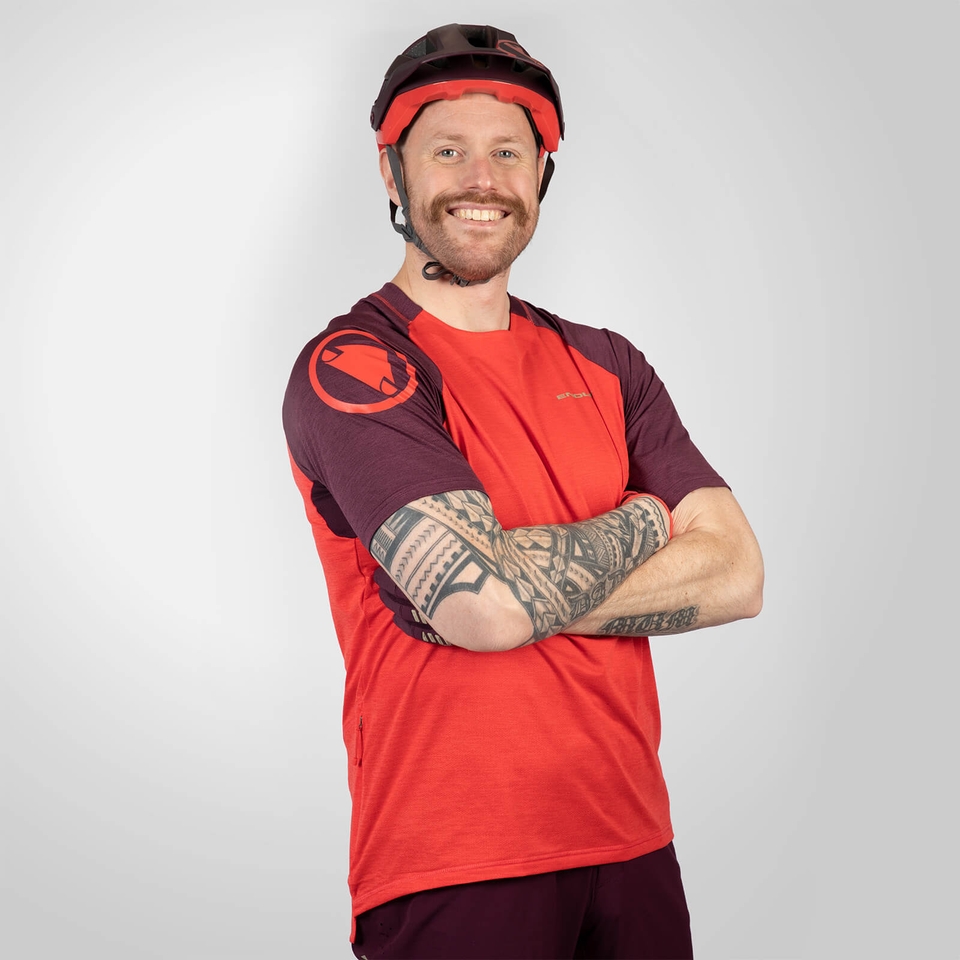 Men's SingleTrack S/S Tee - Pomegranate