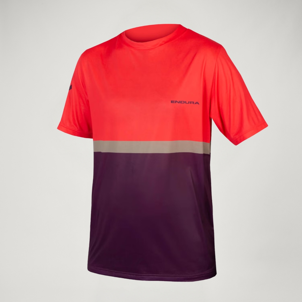 SingleTrack Kurzarmtrikot für Herren - Granatapfel