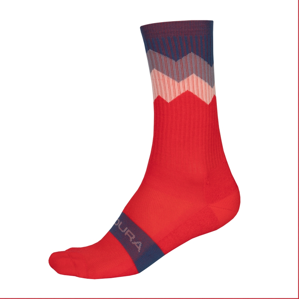 Unisex Jagged Sock - Pomegranate
