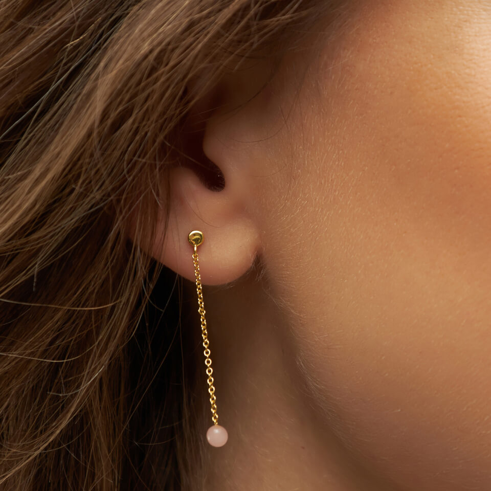 LULU Copenhagen Gold-Plated Rose Quartz Earring
