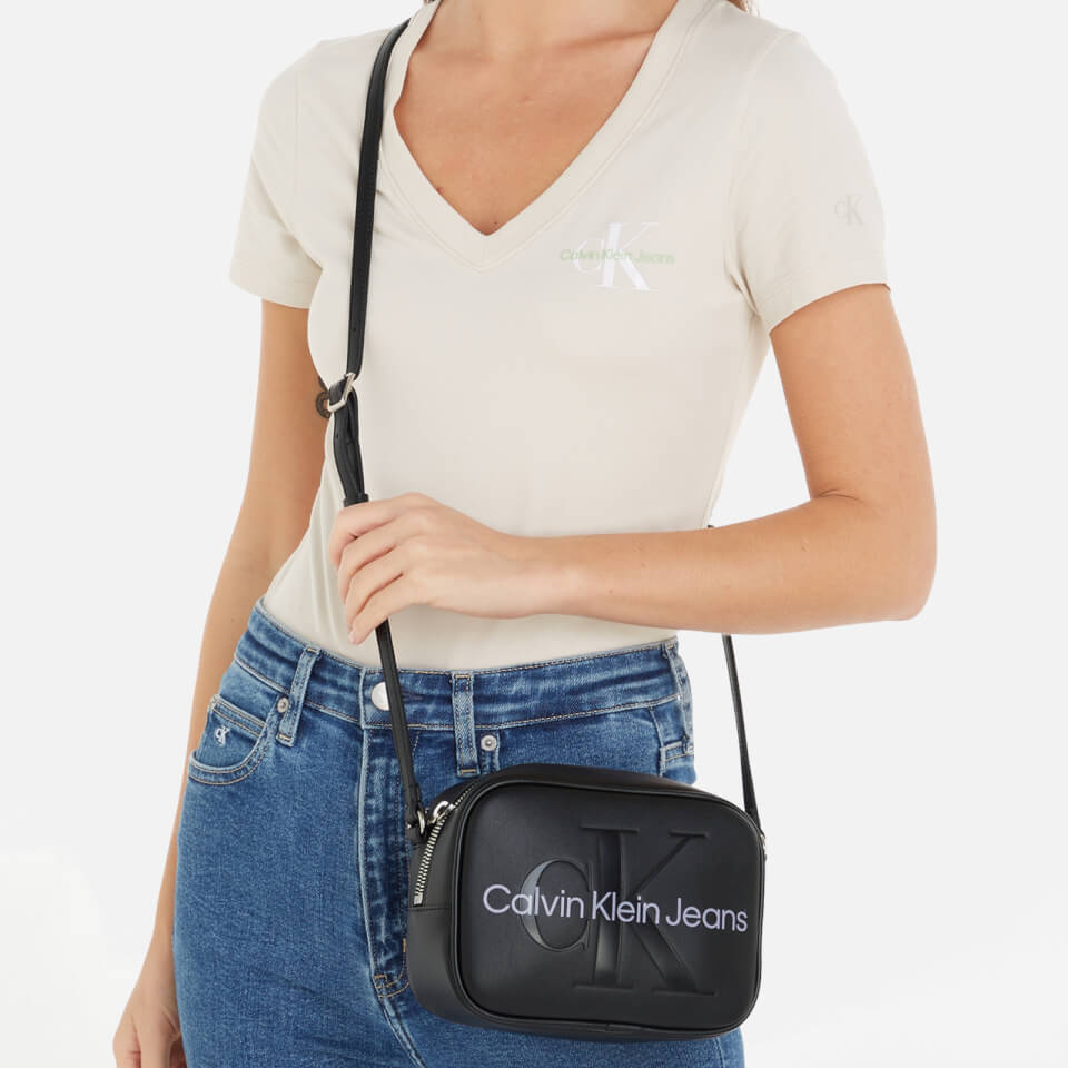 Calvin Klein Jeans Sculpted Monogram Faux Leather Camera Bag