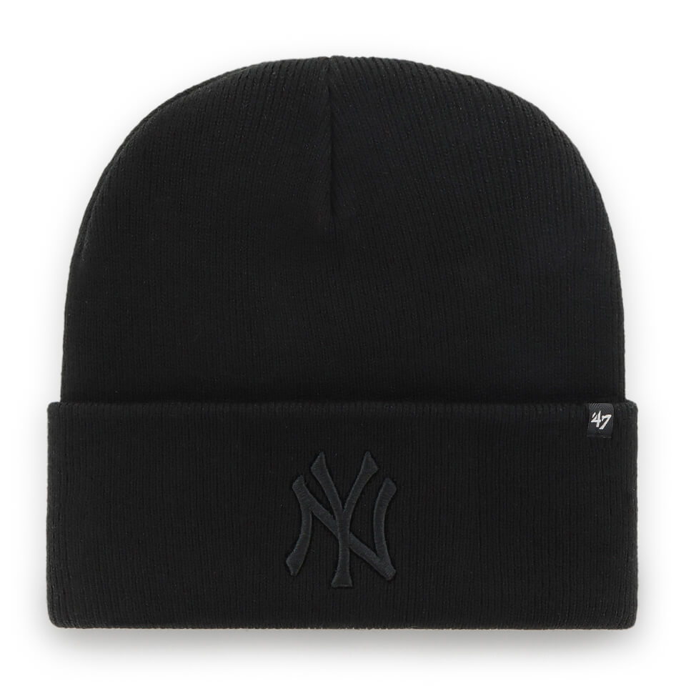 New York Yankees '47 Cuff Knit Unisex Beanie - Black Logo, Black