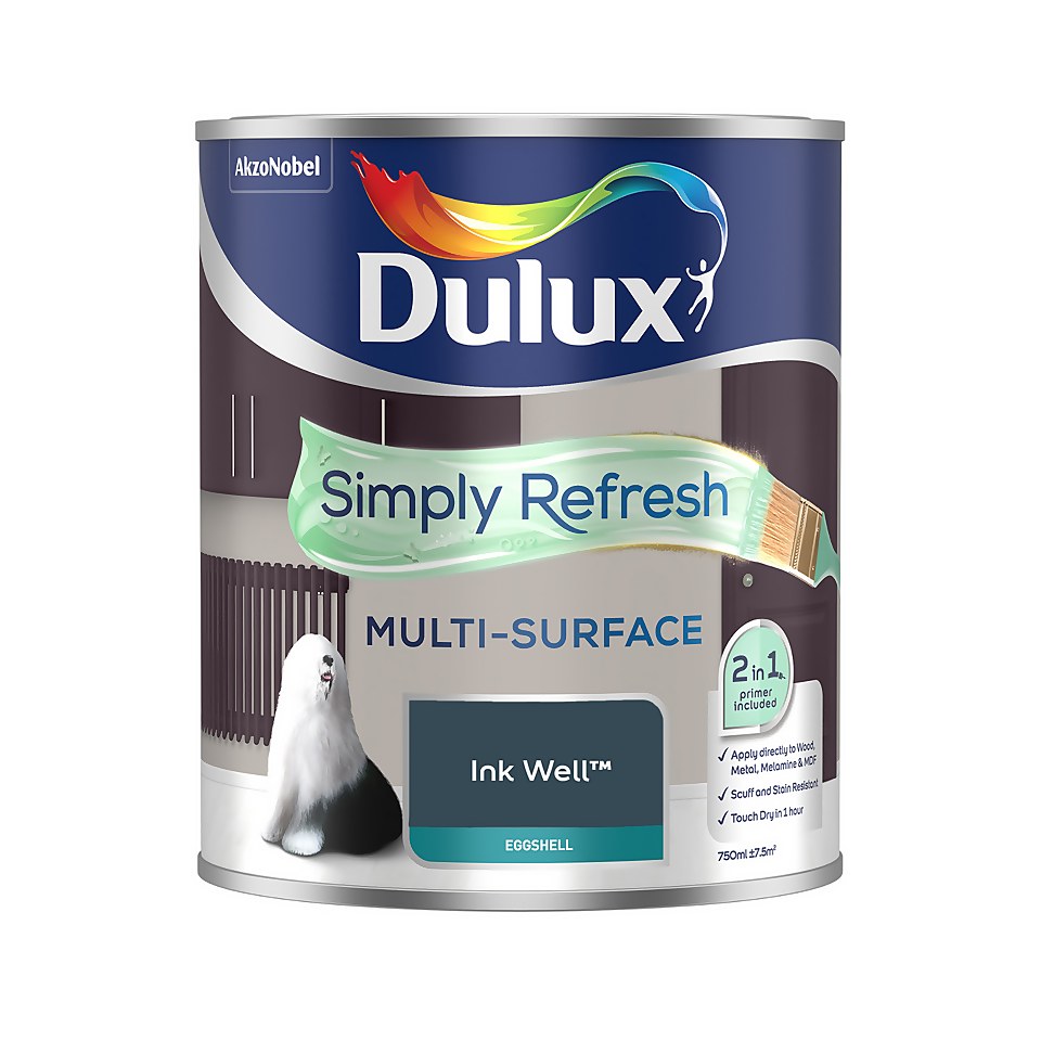 Dulux Simply Refresh Multi Surface Eggshell Paint Ink Well - 750ml
