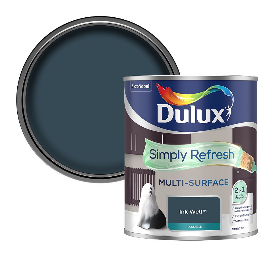 Dulux Simply Refresh Multi Surface Eggshell Paint Ink Well - 750ml