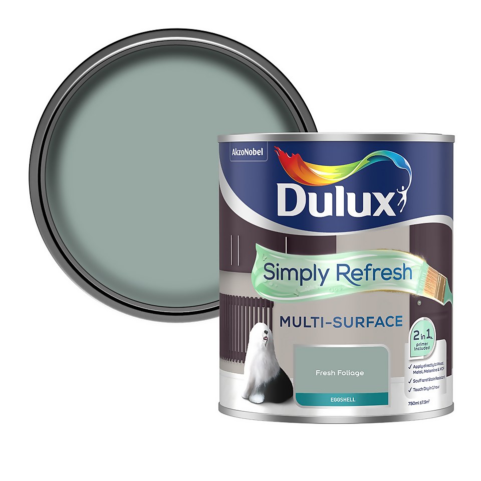 Dulux Simply Refresh Multi Surface Eggshell Paint Fresh Foliage - 750ml