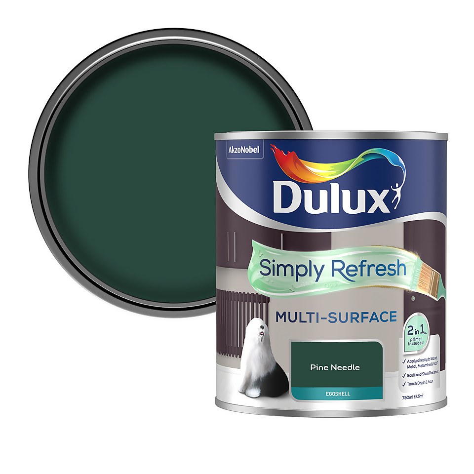 Dulux Simply Refresh Multi Surface Eggshell Paint Pine Needle - 750ml