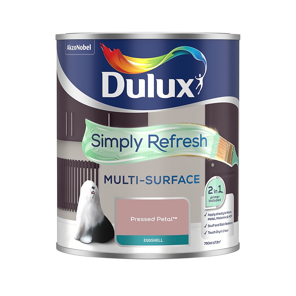 Dulux Simply Refresh Multi Surface Eggshell Paint Pressed Petal - 750ml