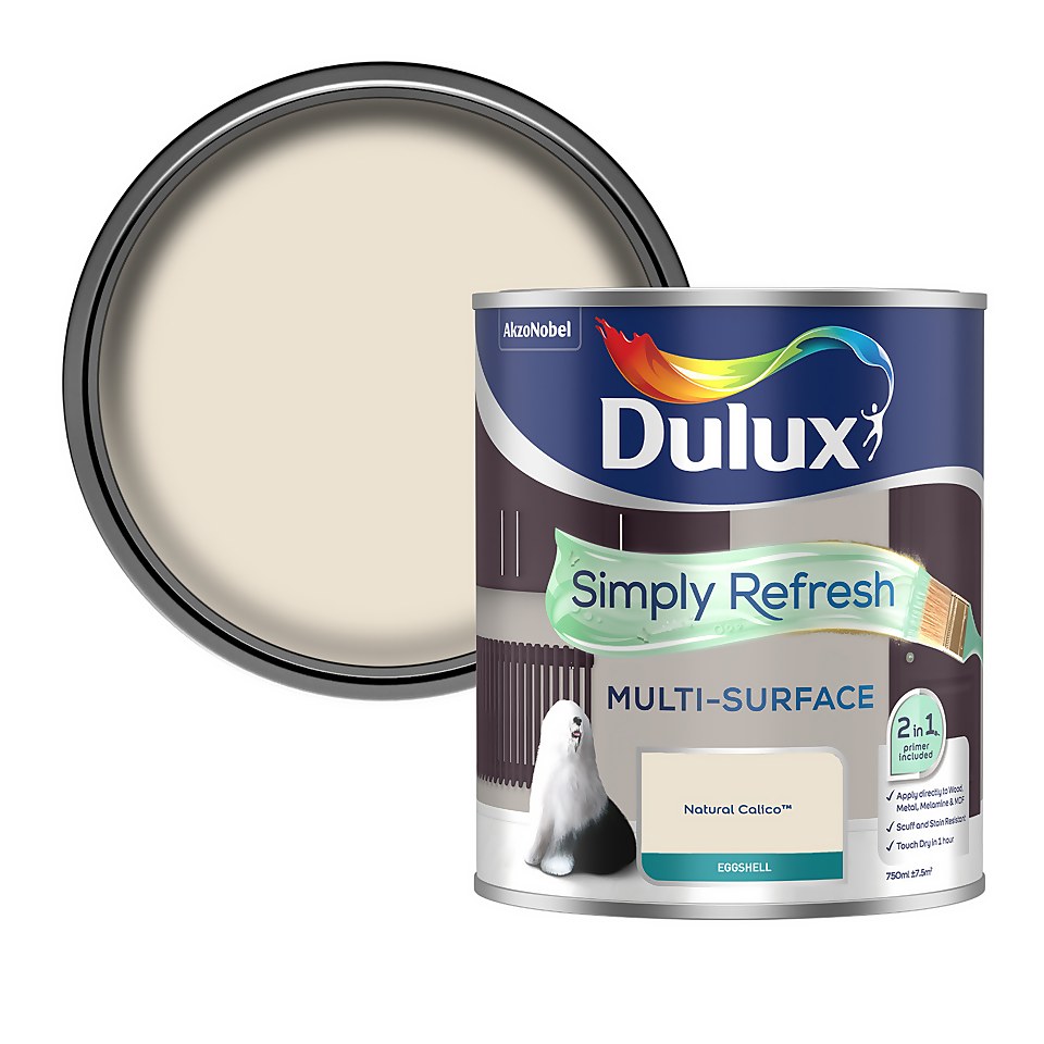Dulux Simply Refresh Multi Surface Eggshell Paint Natural Calico - 750ml