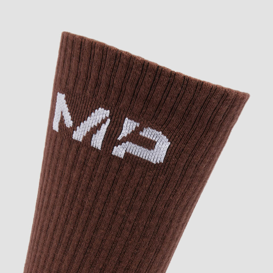 MP Unisex Crew Socks (3 pack) - Dark Brown/Light Taupe/Cream