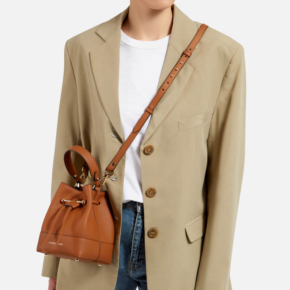 Strathberry Lana Osette Pebble-Grain Leather Bucket Bag