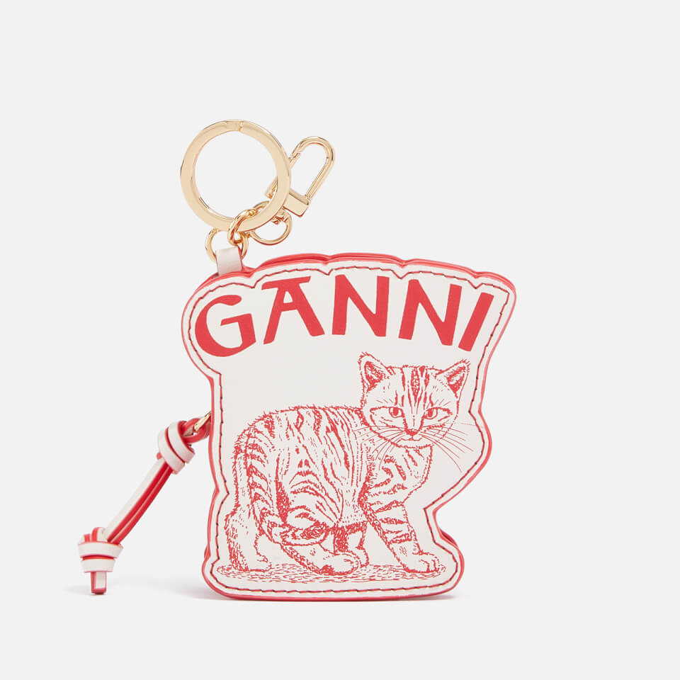 Ganni Kitten Printed Leather Coin Purse