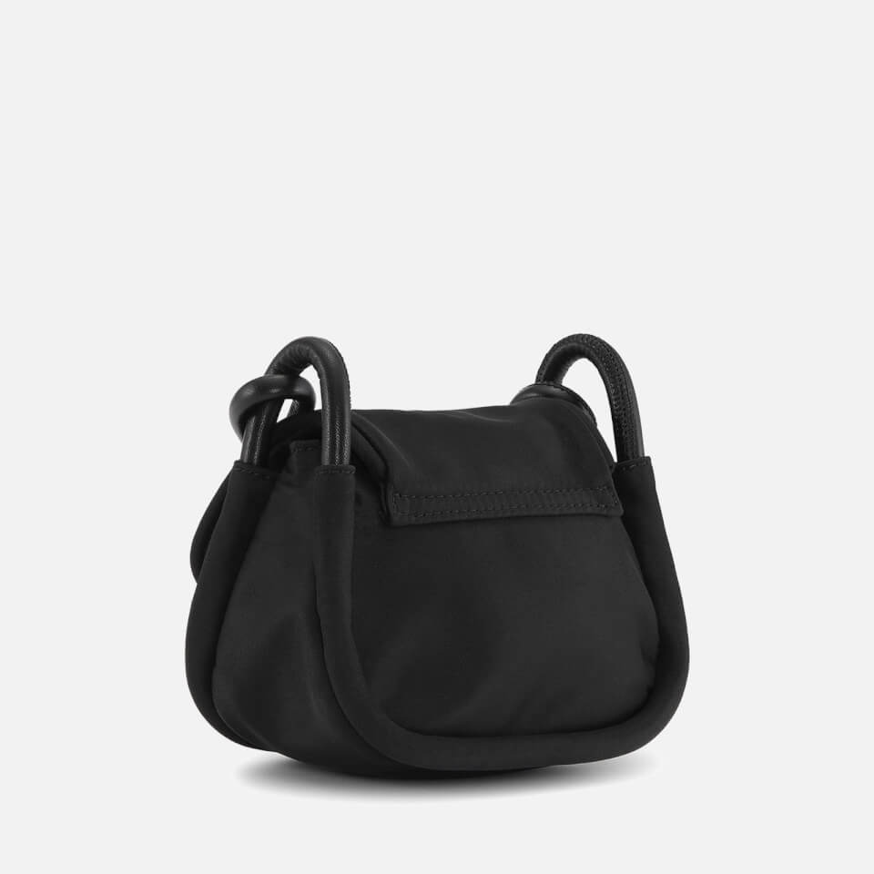 Ganni Mini Knot Nylon Cross Body Bag Black