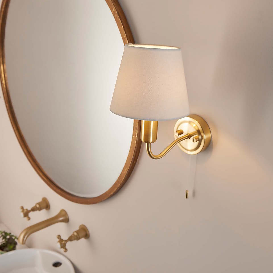 Naim Bathroom Wall Light - Brass Effect