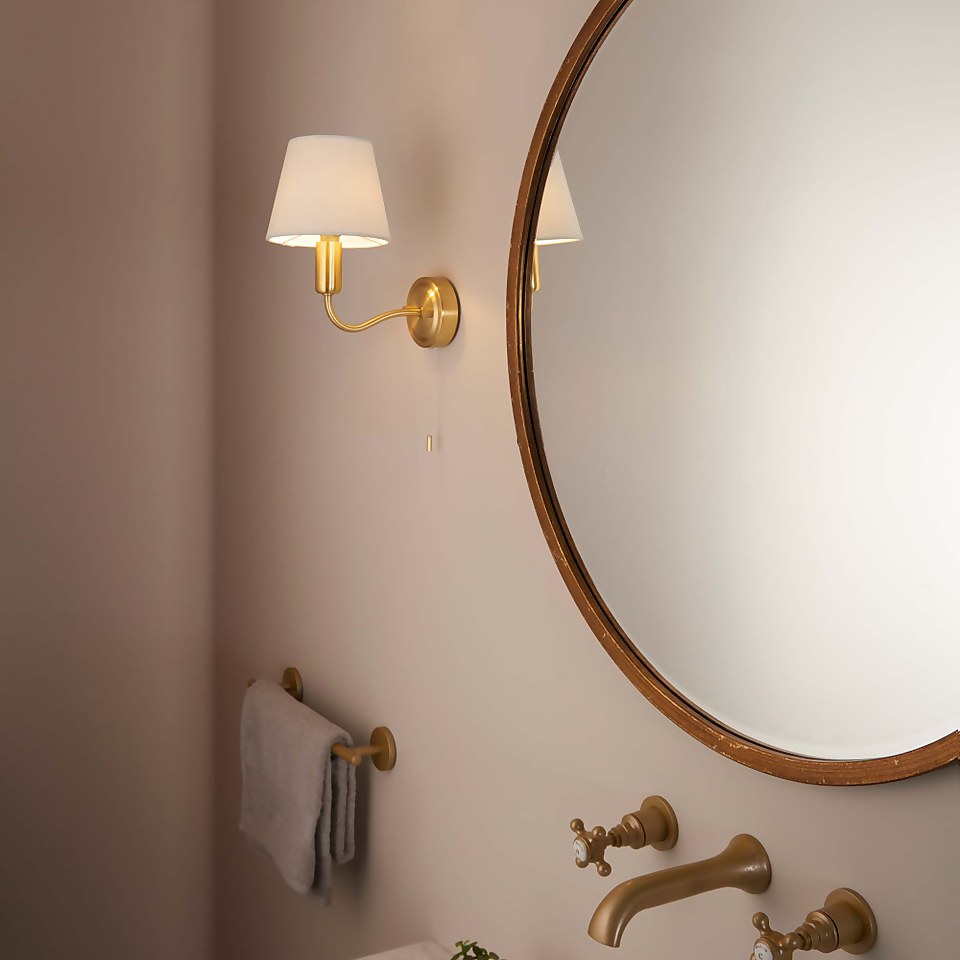 Naim Bathroom Wall Light - Brass Effect