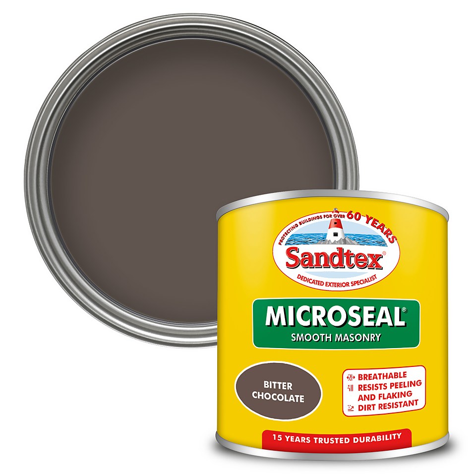 Sandtex Microseal Smooth Masonry Paint Bitter Chocolate - 150ml