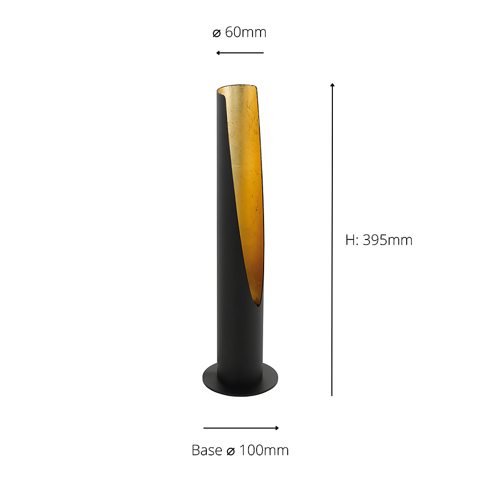 Eglo Barbotto Table Lamp - Black & Gold