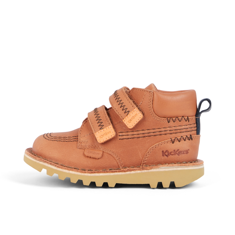 Infant Boys Kick Hi Roll ZigZag Boots Leather Tan