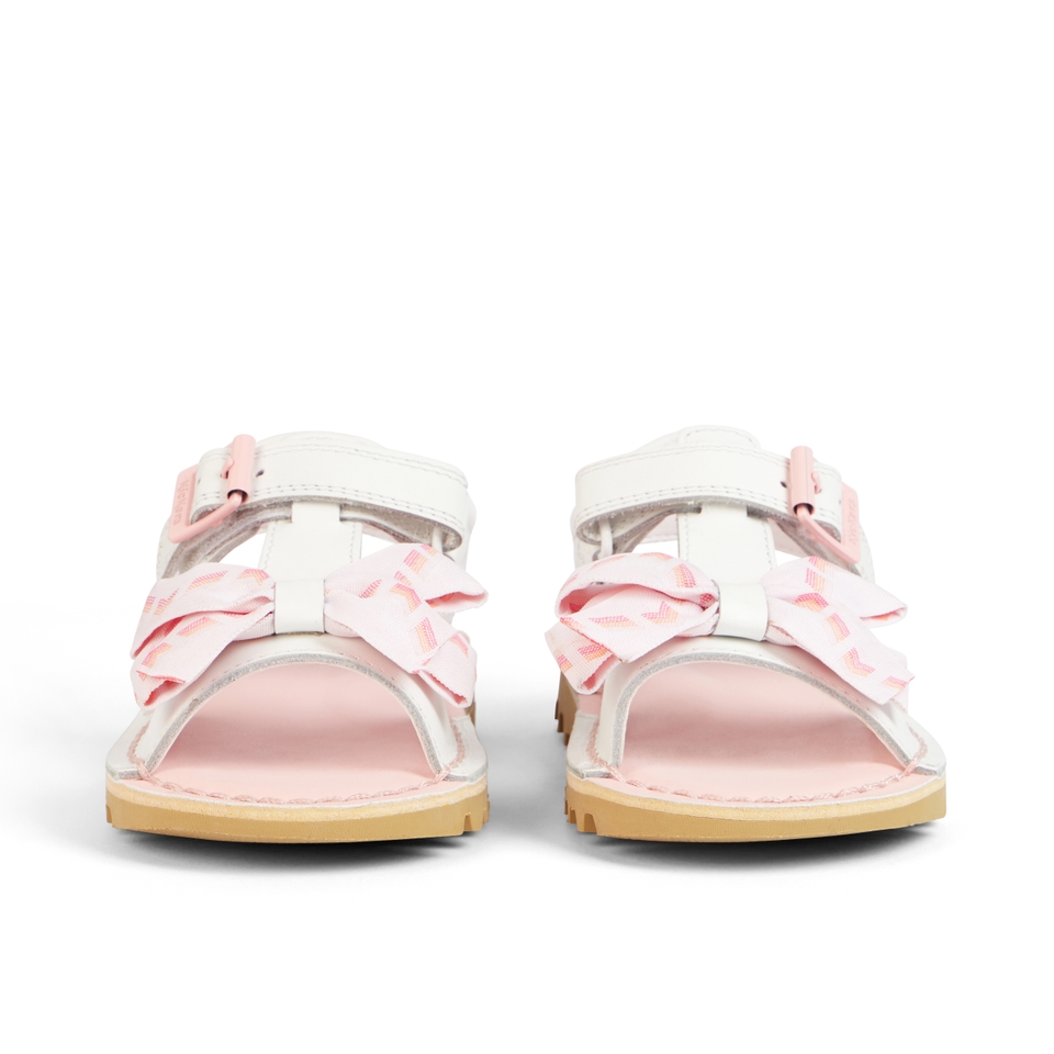 Infant Girls Kick Bow Sandals Leather White