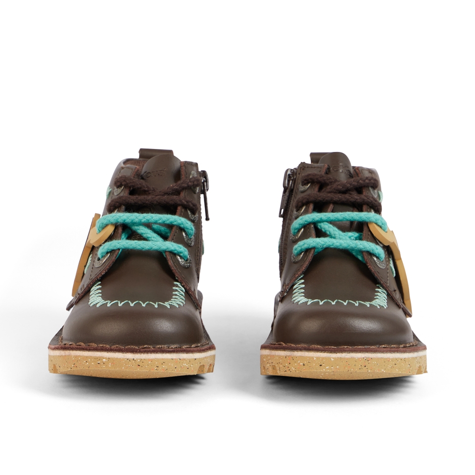 Infant Boys Kick Hi ZigZag Boots Leather Brown